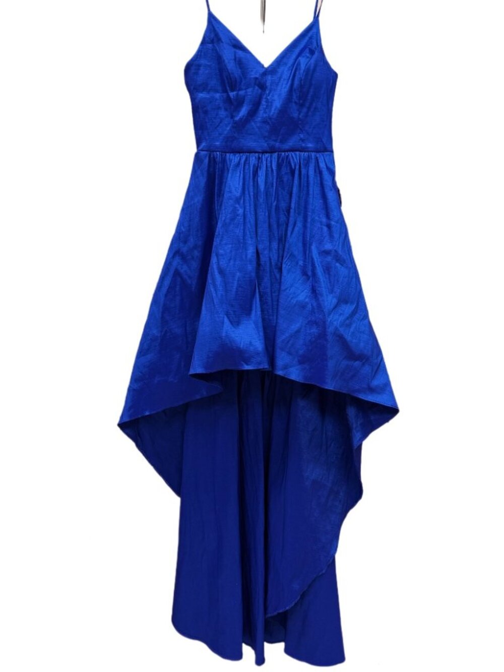 B. Darlin Vibrant Blue High Low  V-neck Formal Evening Gown Sleeveless Dress NEW
